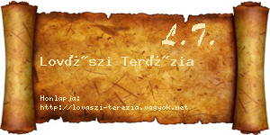Lovászi Terézia névjegykártya
